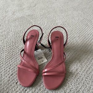 Zara Pink Slingback Sandals with Minimalist Design